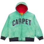 Carpet Co Battered Varsity Work Jacket Green