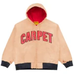Carpet Co Battered Varsity Work Jacket Light Yellow