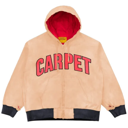 Carpet Co Battered Varsity Work Jacket Light Yellow