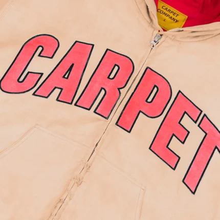 Carpet Co Battered Varsity Work Jacket Light Yellow