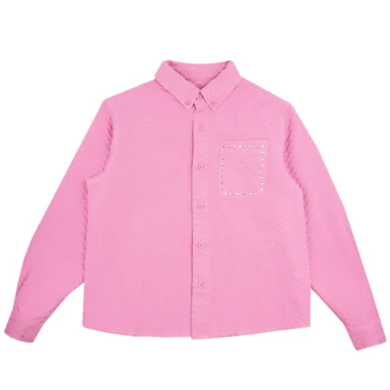 Carpetco Rhinestone Button Up Pink Jacket