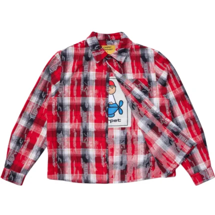Carpet Co Tattered Flannel Red