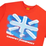 Shop Carpet Co Union Jack Tee Orange for bold graphics, vibrant style, casual comfort, versatile outfits, and streetwear appeal.