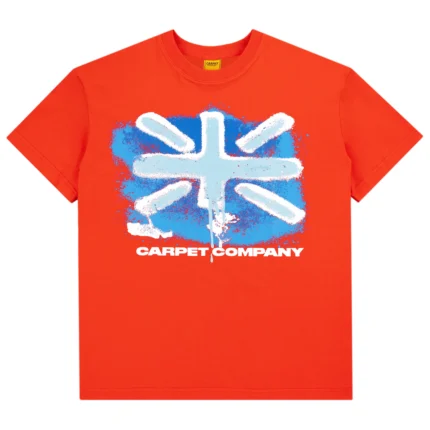 Shop Carpet Co Union Jack Tee Orange for bold graphics, vibrant style, casual comfort, versatile outfits, and streetwear appeal.